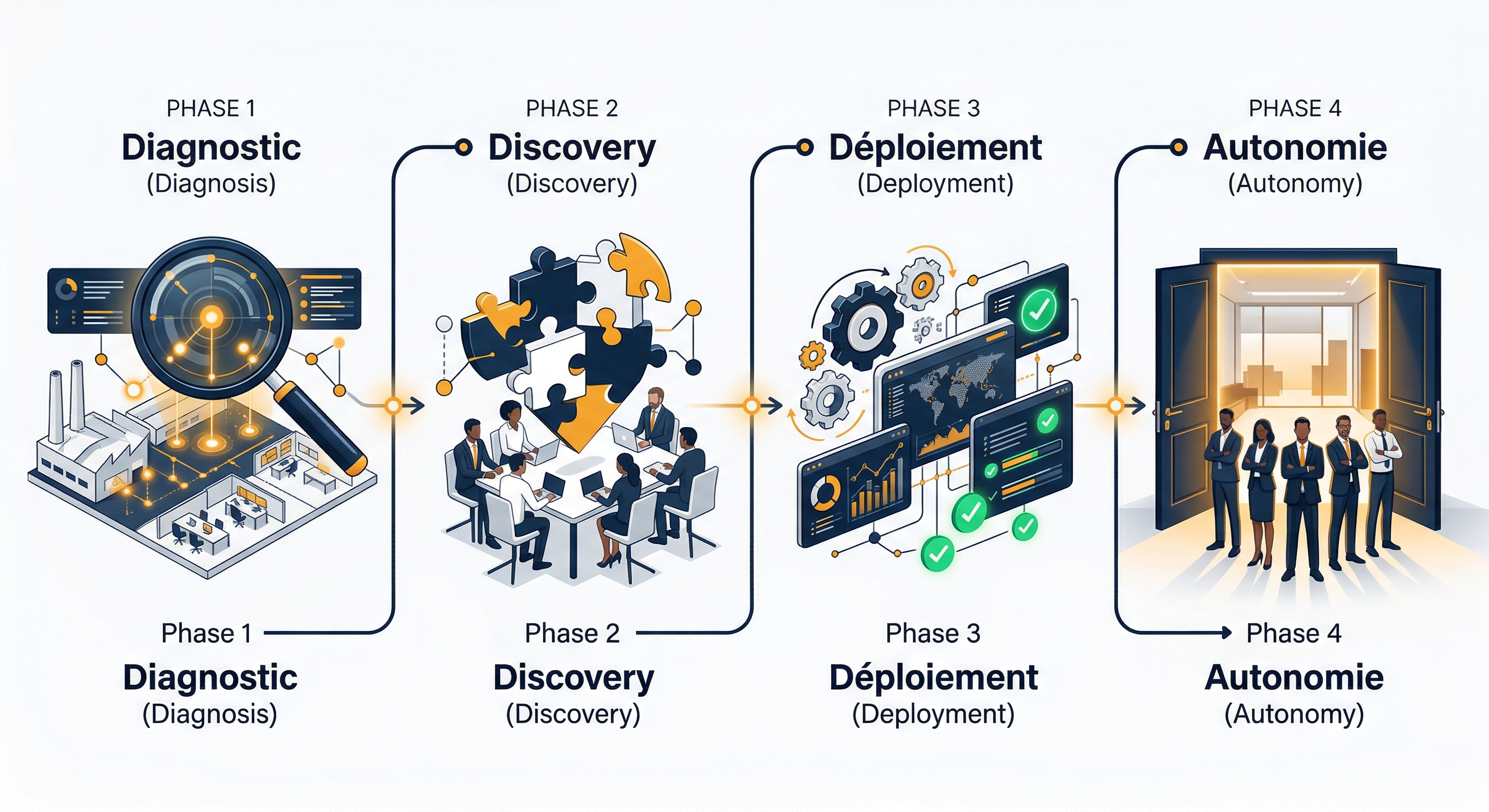 Les 4 phases de notre approche